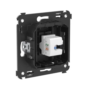 Avanti Компьютерная розетка RJ-45 без шторки в стену кат.5е одинарная черный матовый