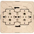 ЭТЮД Розетка четырехместная наружная без заземления без шторок 16А 250B кремовая