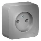 BLANCA розетка наружная без заземления без шторок, 16А, 250В, алюминий