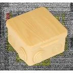 Коробка распаячная КМР-030-014 с крышкой (103х103х55), 8 мембранных вводов светлое дерево IP54 PROxima