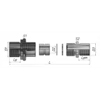 Ех-кабельный ввод ВКВ2ТН-ЛС-К2-G2-51 1Ex db e II Gb X ГОФРОМАТИК