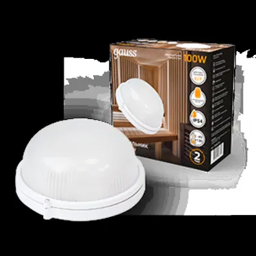 Светильник ЖКХ под лампу 1хE27 AC 220В IP54 круг D240х255мм max 100Вт НБП Gauss