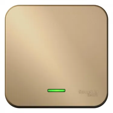 Выключатель BLANCA одноклавишный наружный (схема 1) с подсветкой и изоляционной пластиной 10а 250b титан