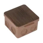 Коробка распаячная КМР-030-035 пылевлагозащищенная без мембранных вводов (88х88х54) тёмное дерево PROxima