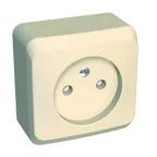 ЭТЮД Розетка без заземления со шторками наружная бежевая