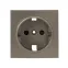 Валенсия лицевая панель розетки 1-местной с/з 16А кашемир с защ. штор.