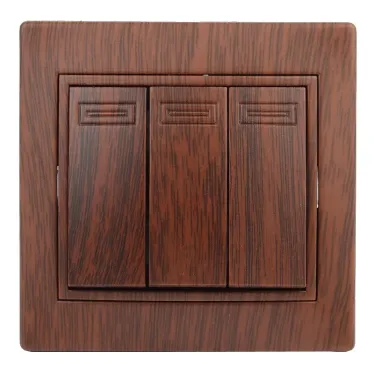 Выключатель тройной, 10А-250В, СУ, Plano, венге,1-106-10