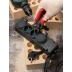 Роз. четырехмест. с защит. крышками каучуковая 230В 2P+PE 16A IP44 DIY