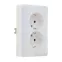 ХИТ Розетка двойная скрытая белая с заземлением без шторок 16А 250В
