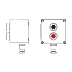 Взрывозащищенный пост управления из полиэстера CPE-P-03-(1xP1B(11)-1xP1R(11))-1xKH2MHK(C)1Ex d e IIC Т5 Gb / Ex tb IIIC T95°C Db IP66 / КЗ