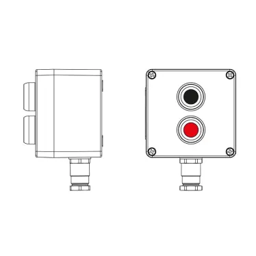 Взрывозащищенный пост управления из полиэстера CPE-P-03-(1xP1B(11)-1xP1R(11))-1xKH2MHK(C)1Ex d e IIC Т5 Gb / Ex tb IIIC T95°C Db IP66 / КЗ
