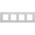 Рамка на 4 поста, металл, Эра Elegance, алюминий+алюм, 14-5204-03