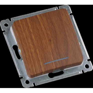 MASTER Звонковая кнопка с индикацией, одноклавишная скрытой установки, в рамку, дуб