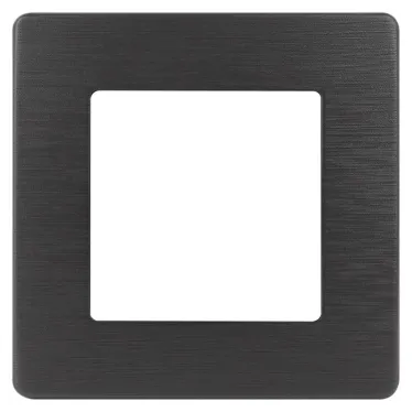Рамка для розеток и выключателей Серия 12 12-5101-12 на 1 пост, Сатин, графит
