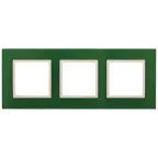 Рамка на 3 поста, стекло, Эра Elegance, зелёный+сл.кость, 14-5103-27
