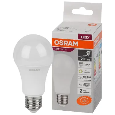 Лампа светодиодная LED 15 Вт E27 3000К 1200Лм груша 220 В (замена 125Вт) OSRAM