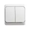 ЭТЮД Выключатель двухклавишный наружный с подсветкой белый сх.5