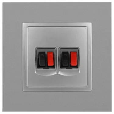 Розетка аудио двойная, Эра Elegance, алюминий, 14-3112-03