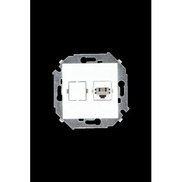 15 Розетка телефонная RJ11 винтовой зажим белый