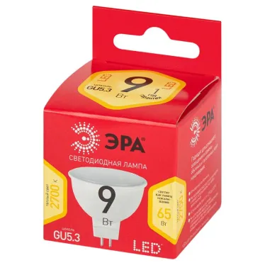 Лампа светодиодная LED 9 Вт 720Лм 2700К софит теплый GU5.3 220-240В LED MR16-9W-827-GU5.3 Red Line