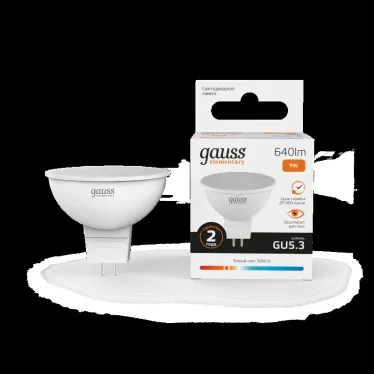 Лампа светодиодная LED 9 Вт 640 лм 3000К софит MR16 теплый GU5.3 AC 220В Elementary Gauss