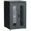 Шкаф сетевой 19' LINEA N 24U 800х800мм двустворчатая перфорированная дверь задняя перфорированная черный