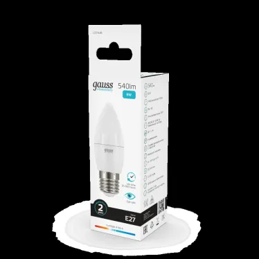 Лампа светодиодная LED 8 Вт 540 лм 4100К свеча нейтральный E27 AC 220В Elementary Gauss