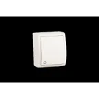 15 Aqua Кнопка клавишная с символом «звонок» с подсветкой IP54 10А 250В винтовой зажим S15A слон. кость