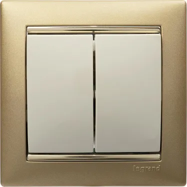 VALENA Выключатель двухклавишный в рамку слоновая кость