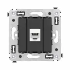 Avanti Телефонная розетка RJ-12 без шторки в стену одинарная, Черный матовый