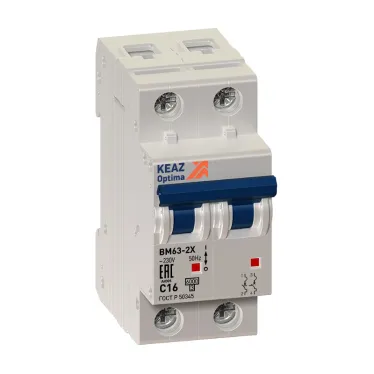 Выключатель автоматический двухполюсный 50А C 6кА AC OptiDin BM63-2C50-ОМ4-РЕГ