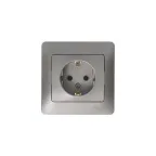 GLOSSA розетка с заземлением в сборе платина