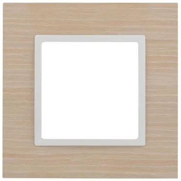 Рамка на 1 пост, дерево, Эра Elegance, белён.дуб-бел (10/50/3200) 14-5301-01