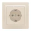 Розетка одноместная СП с заземлением 16А бежевый с защитными шторками Минск