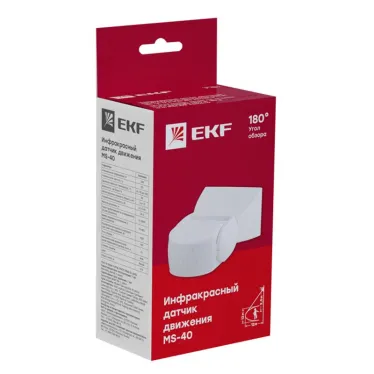 ИК датчик движения наст. 1200Вт 180гр. до 12м IP44MS-40 EKF PROxima