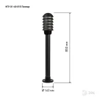 Садово-парковый светильник НТУ 01-60-015 Поллар напольный черный IP54 Е27 max60Вт h850мм