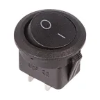 Выключатель клавишный круглый 250V 6А (2с) ON-OFF черный
