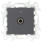 Розетка ТВ одиночная, графит
