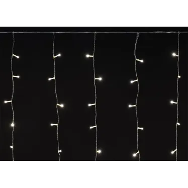 LIGHTING Гирлянда бахрома 4,5х0,7м 200 светодиодов теплый белый свет IP44 прозрачный шнур 3м 230В транзит IEK