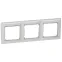 VALENA Рамка 3 поста горизонтальный монтаж белая/серебро
