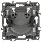 Розетка 2P, 16A-250В, Эра12, графит, 12-2105-12