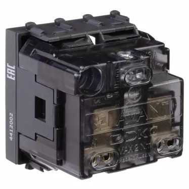 Avanti Розетка модульная, 2P+E, с з/ш, , Черный матовый, 2 модуля