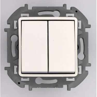 Переключатель модульный двухклавишный - INSPIRIA -10 AX - 250 В~ - белый