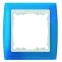 Рамка на 4 поста, S82, синий полупрозрачный - белый