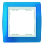Рамка на 4 поста, S82, синий полупрозрачный - белый