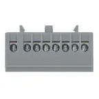 Шина фаза L (6х9мм) 8 отверстий латунь серый изолированный корпус на DIN-рейку PROxima