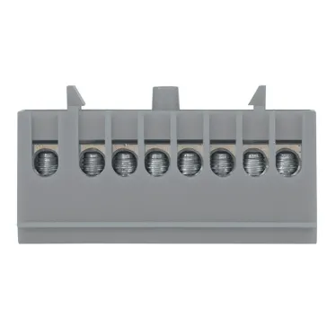 Шина фаза L (6х9мм) 8 отверстий латунь серый изолированный корпус на DIN-рейку PROxima