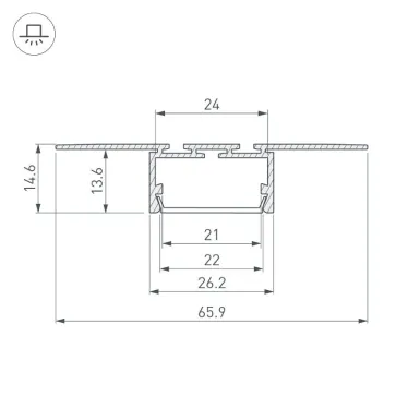 Профиль PLS-LOCK-H15-T-HIDE-2000 (Алюминий)