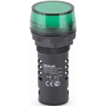 Лампа коммутационная ЛК-22 ADDS диам. 22мм LED зеленая 220В AC/DC