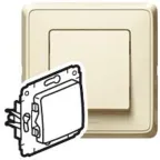 Выключатель одноклавишный, в рамку, 16А, бежевый